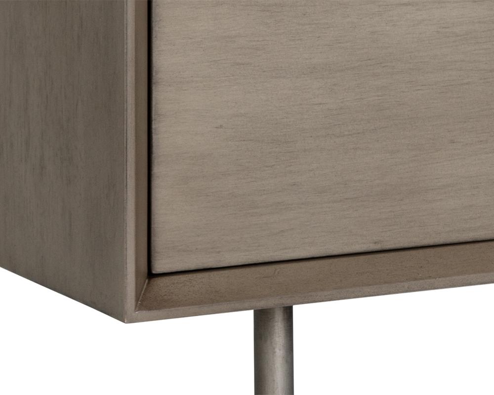 Emery Nightstand - Antique Silver - Ash Grey