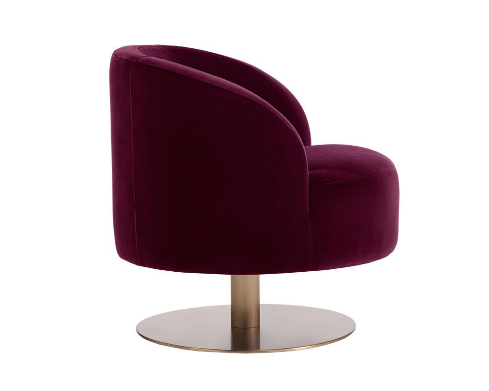 Peggy Swivel Lounge Chair - Giotto Cabernet