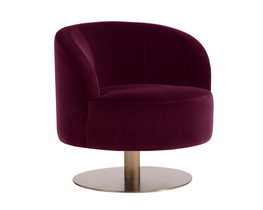 Peggy Swivel Lounge Chair - Giotto Cabernet