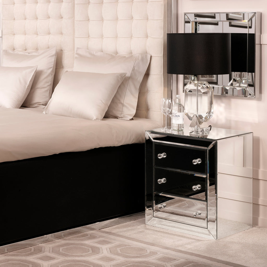 Bedside Table Brera Mirror Glass