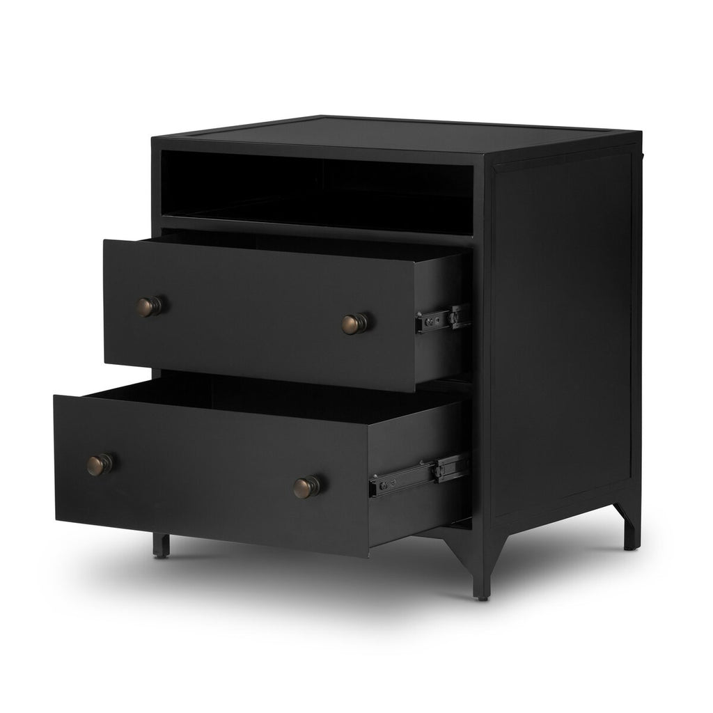 Belmont 2 Drawer Nightstand, Black by Four Hands