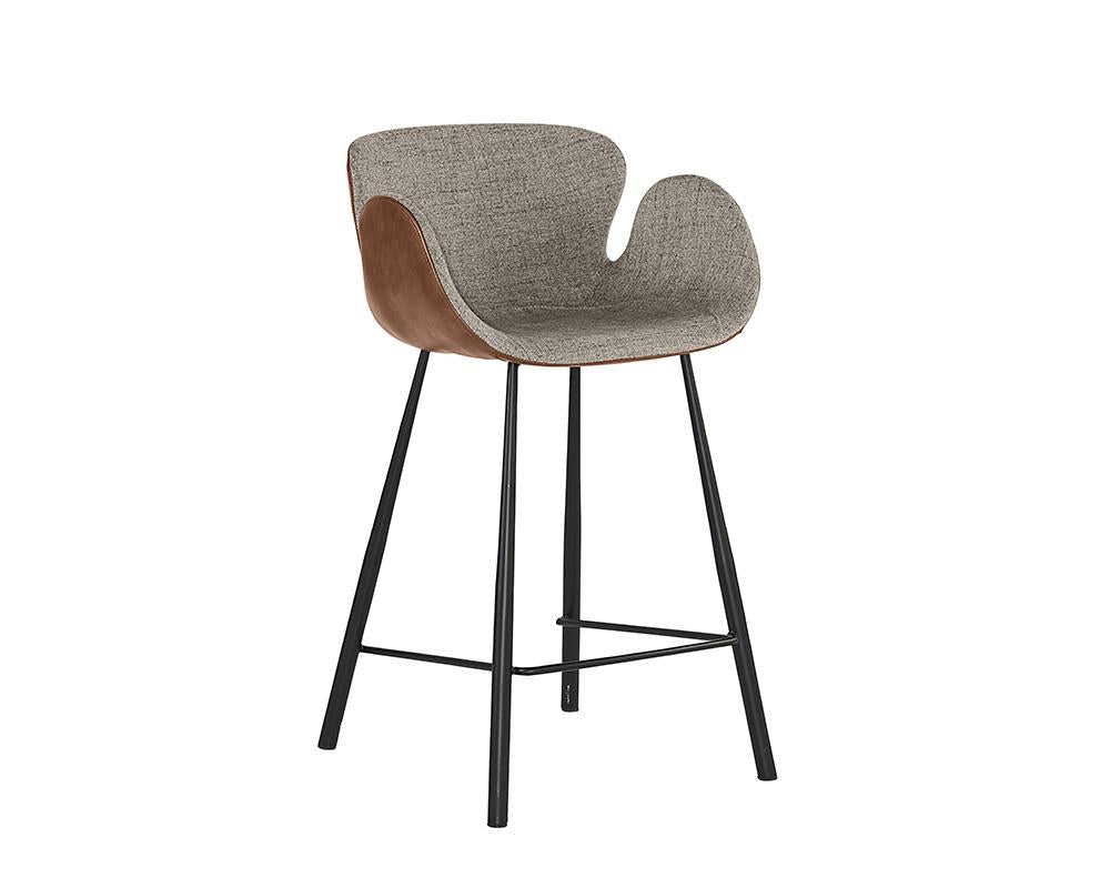 Waldo Counter Stool - November Grey / Cinnamon Brown