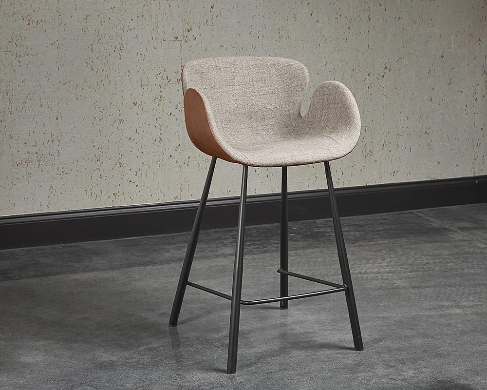 Waldo Counter Stool - November Grey / Cinnamon Brown