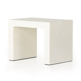 Parish End Table - White Concrete