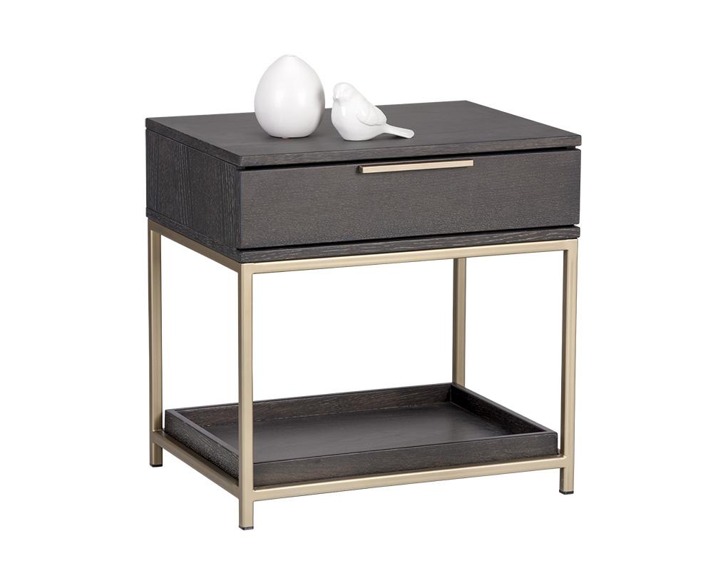 Rebel Nightstand - Gold - Charcoal Grey