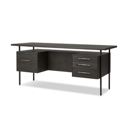 Lauren Desk - Charcoal Oak Resawn Veneer