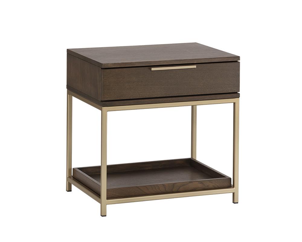 Rebel Nightstand - Gold - Raw Umber