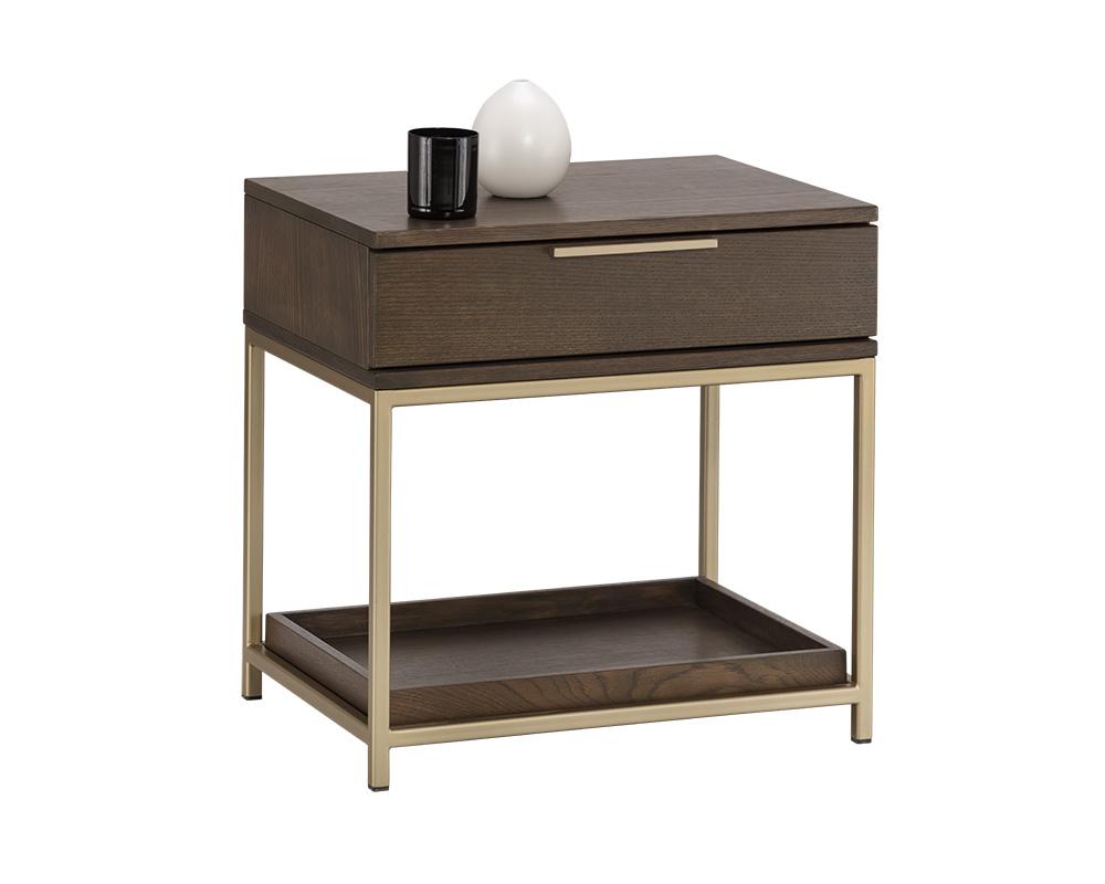 Rebel Nightstand - Gold - Raw Umber