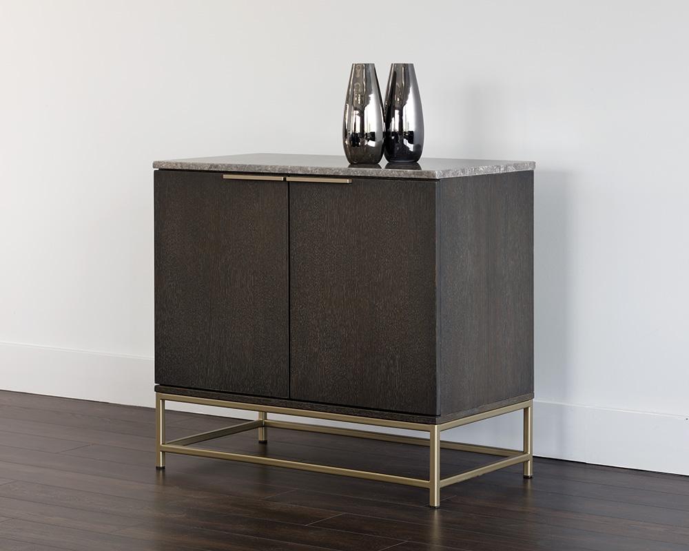 Rebel Sideboard - Small - Gold - Grey Marble / Charcoal Grey