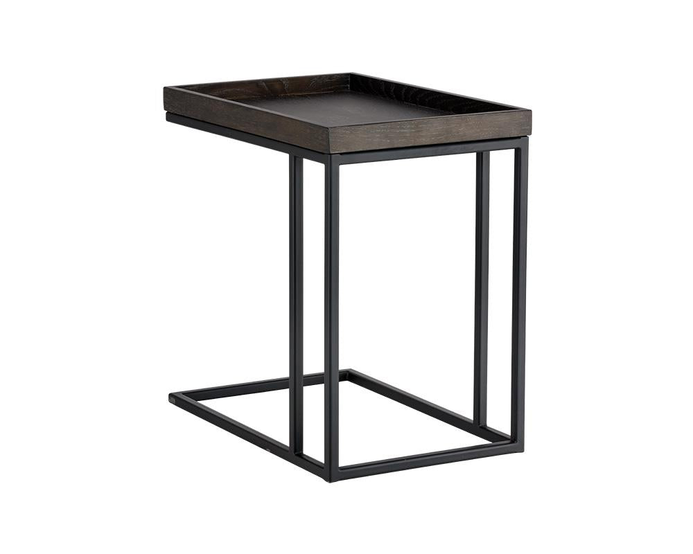 Arden C-Shaped End Table - Black - Charcoal Grey