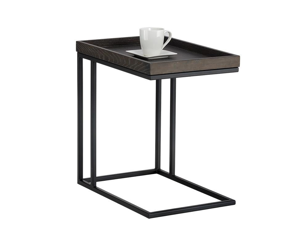 Arden C-Shaped End Table - Black - Charcoal Grey