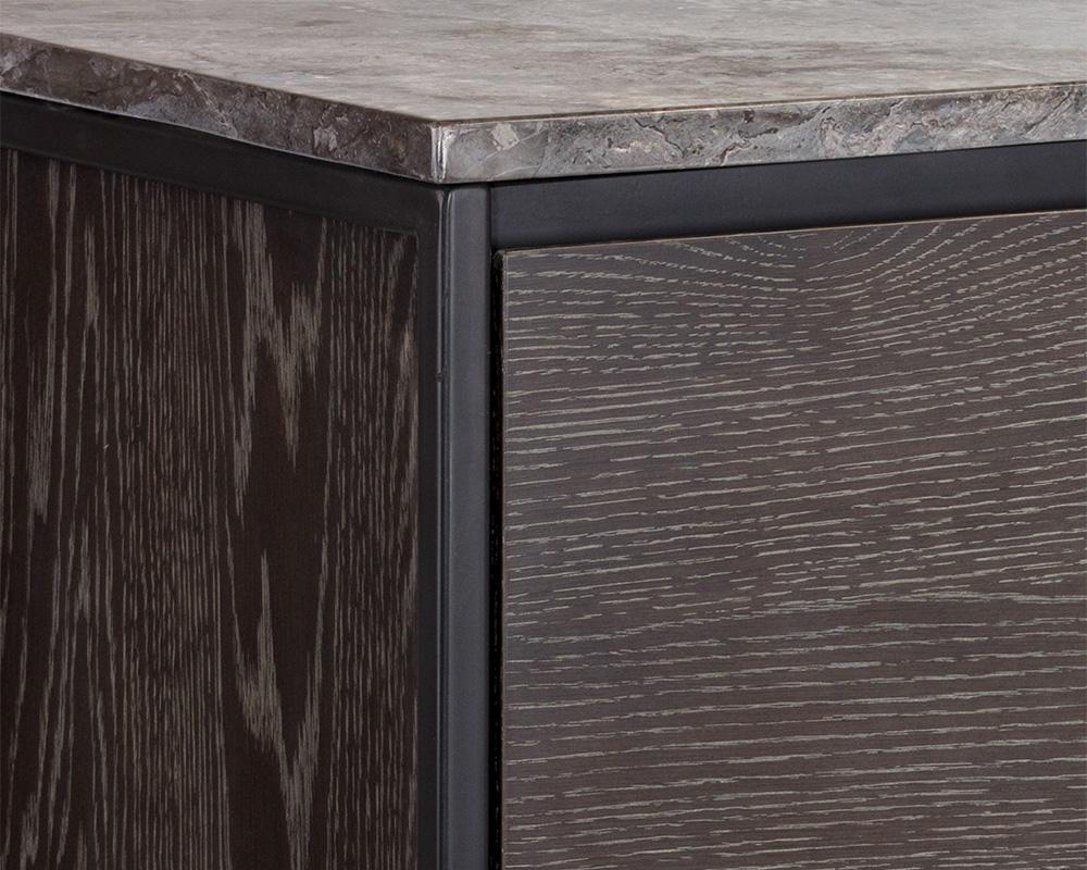 Stamos Sideboard - Black - Grey Marble / Charcoal Grey