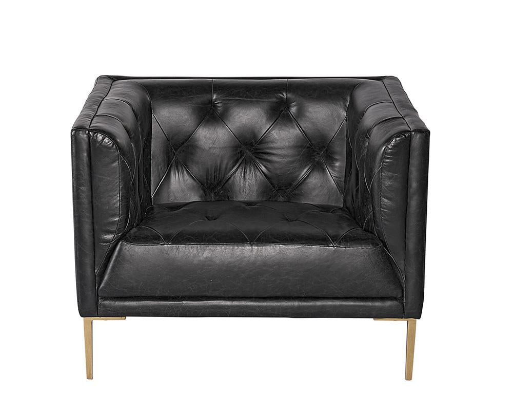 Westin Armchair - Vintage Black Night Leather