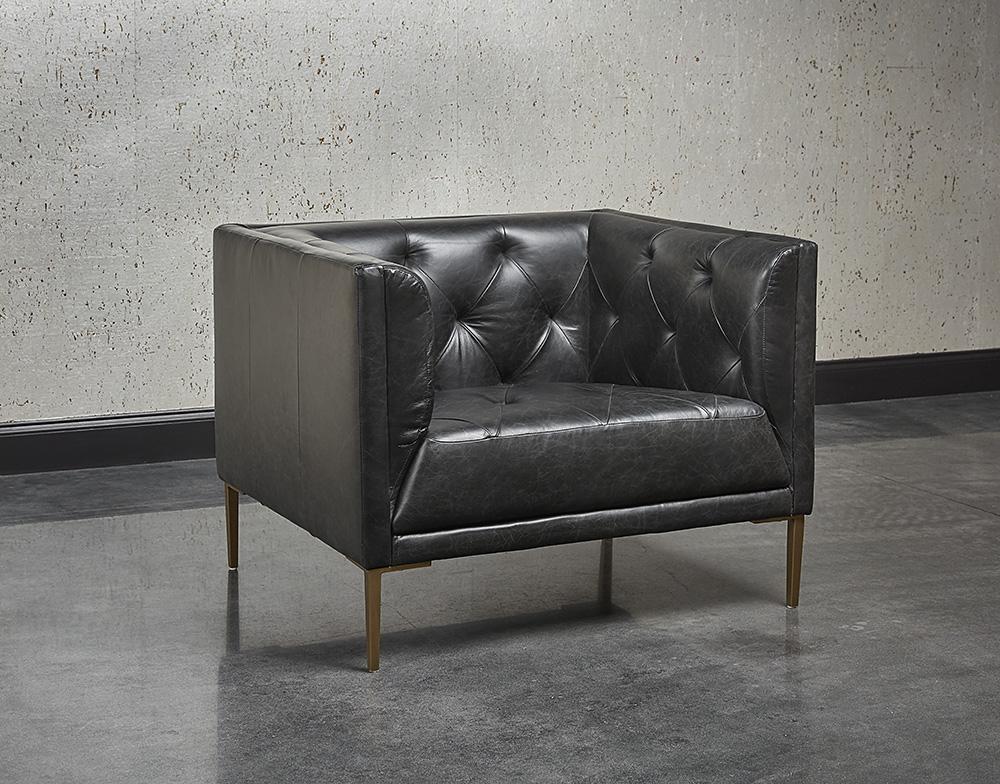 Westin Armchair - Vintage Black Night Leather