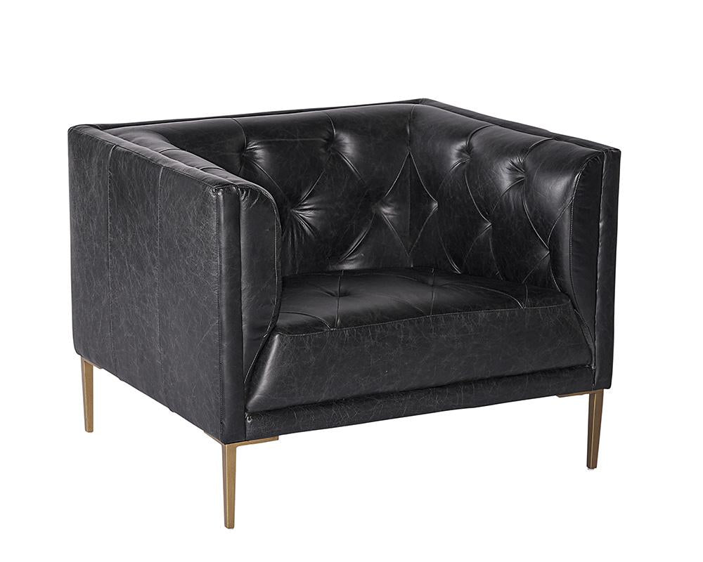 Westin Armchair - Vintage Black Night Leather