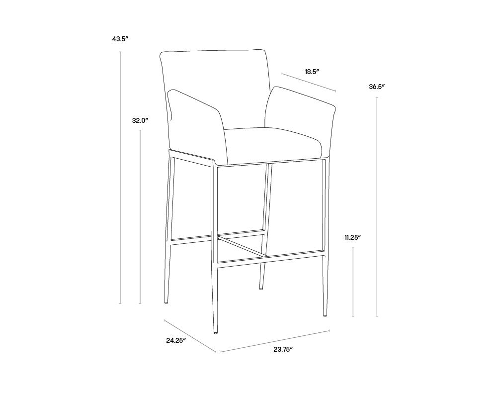 Gesa Barstool - Polo Club Stone