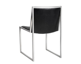 Blair Dining Chair - Stainless Steel - Black Croc