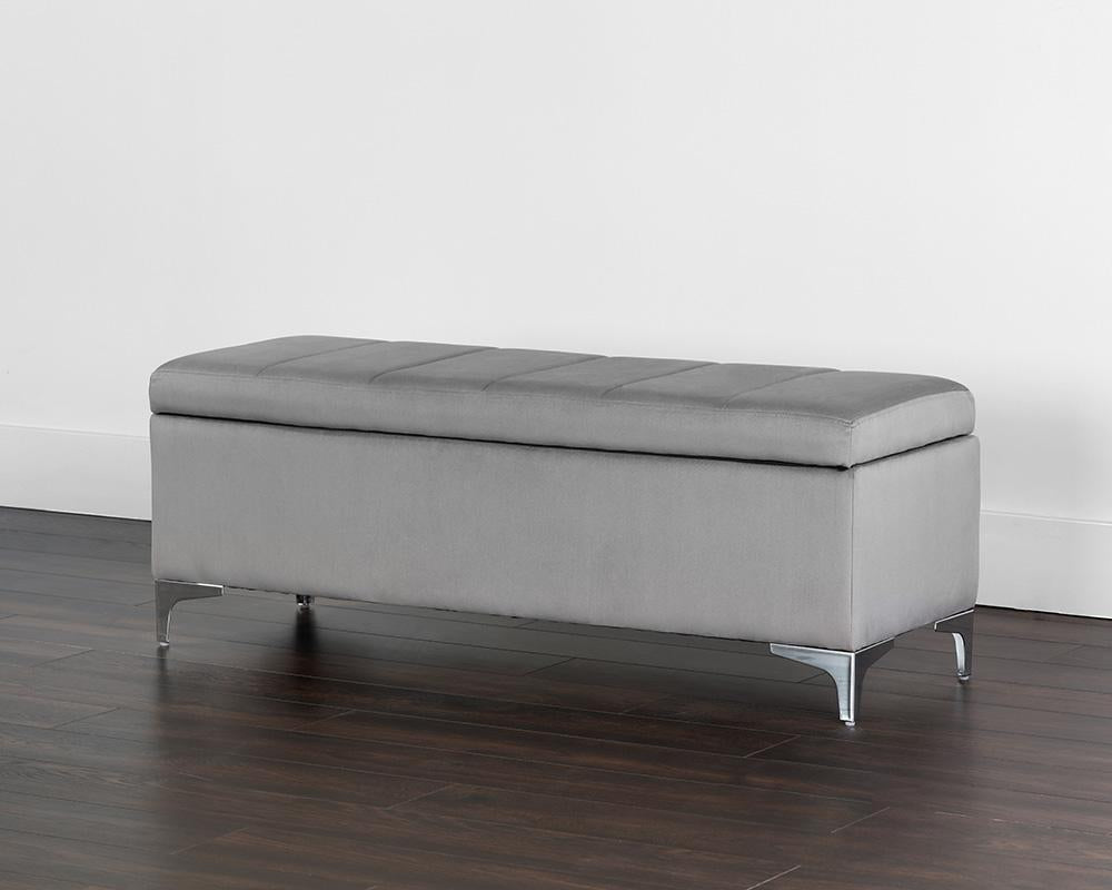 Janet Storage Bench - Antonio Charcoal