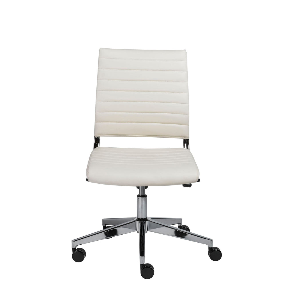 Brooklyn Low Back Office Chair w/o Armrests - White