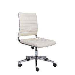 Brooklyn Low Back Office Chair w/o Armrests - White