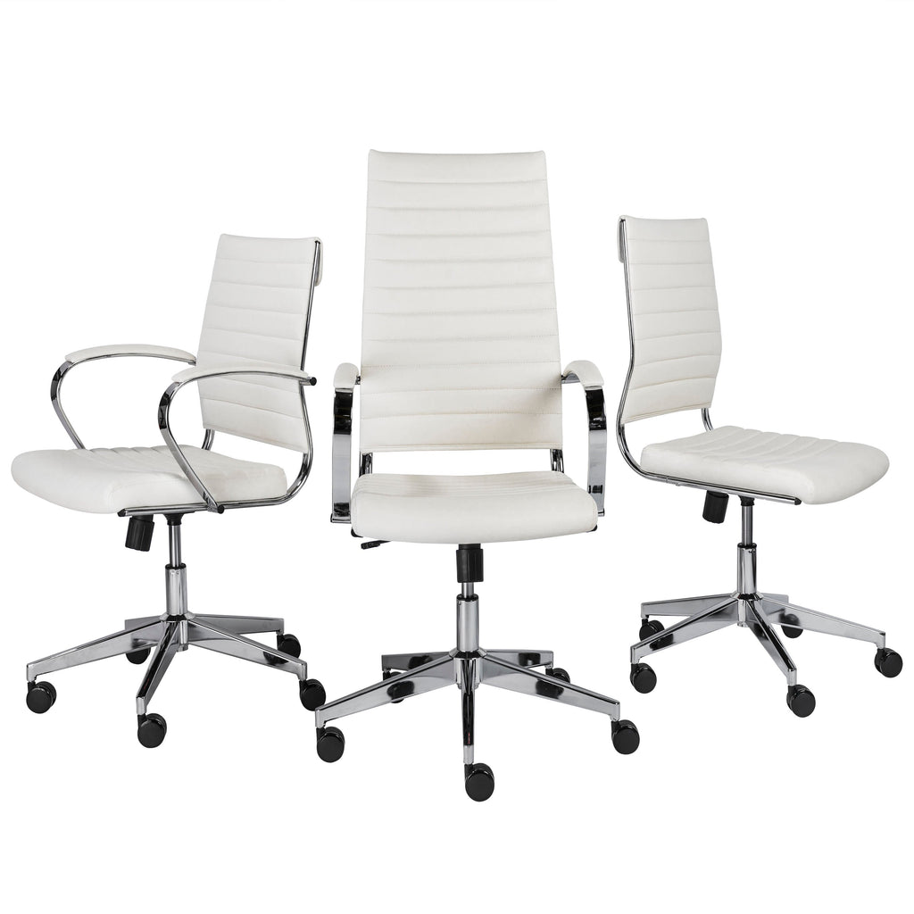 Brooklyn Low Back Office Chair w/o Armrests - White