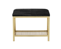 Bria Bench - Antique Brass - Black