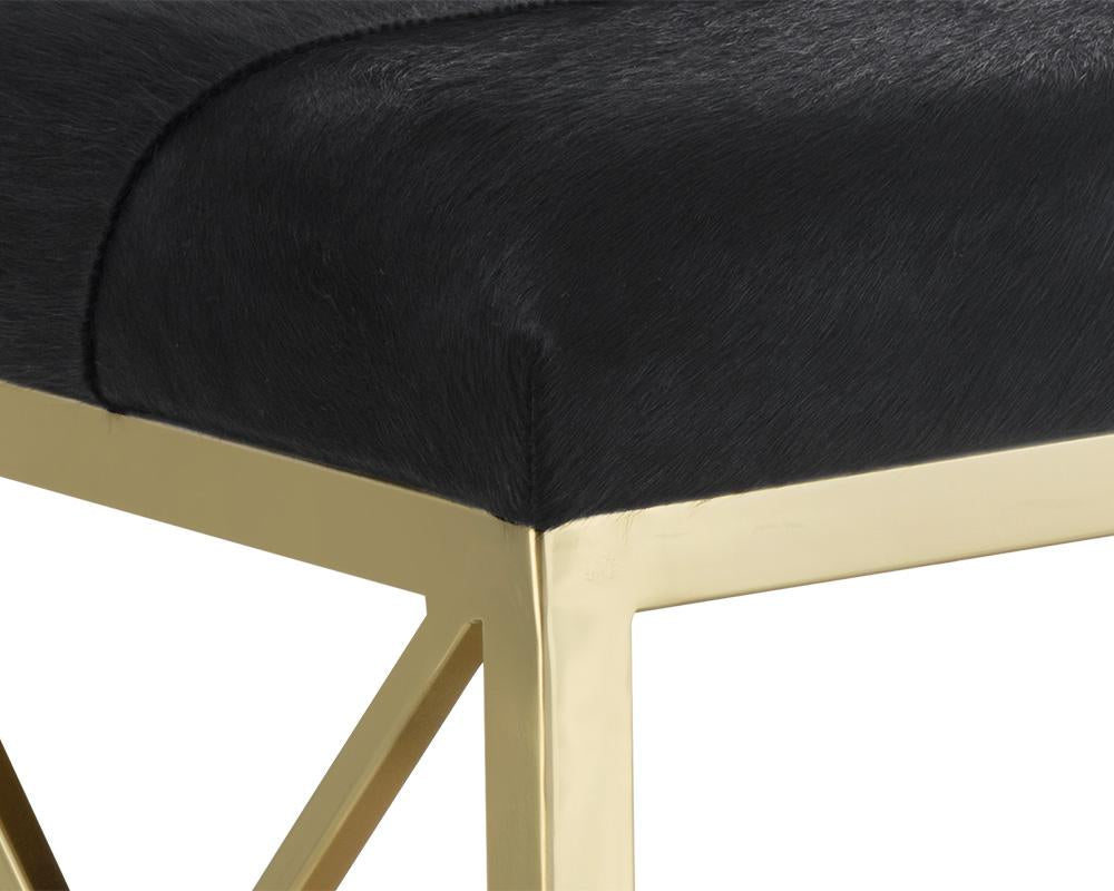 Bria Bench - Antique Brass - Black