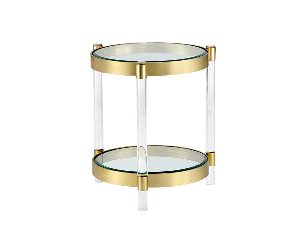 York End Table - Brass