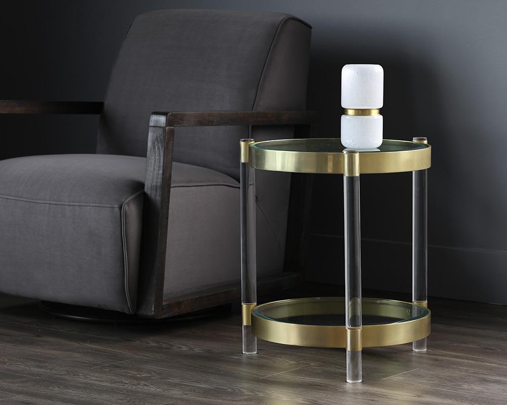 York End Table - Brass