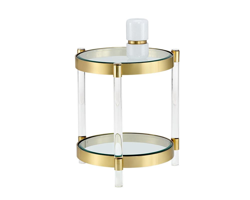 York End Table - Brass