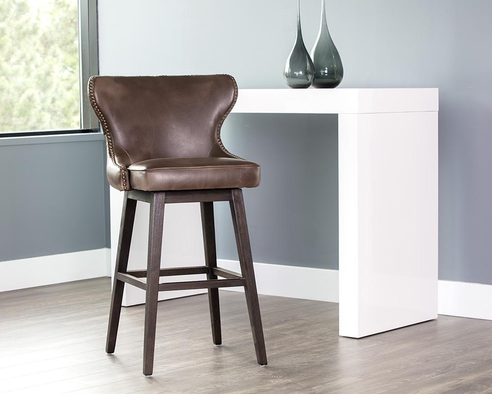 Ariana Swivel Barstool - Havana Dark Brown