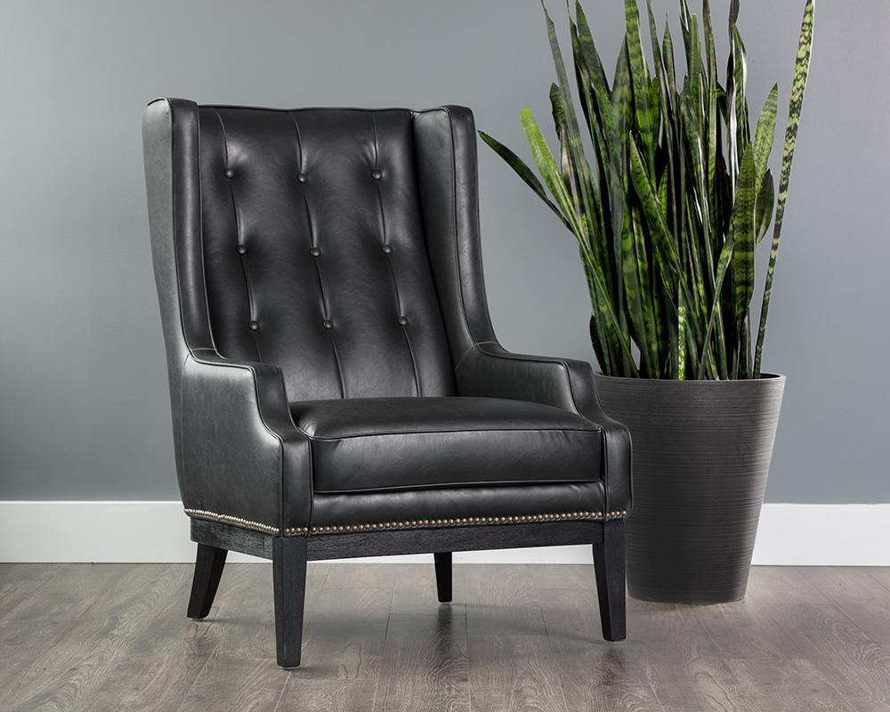 Biblioteca Lounge Chair - Coal Black