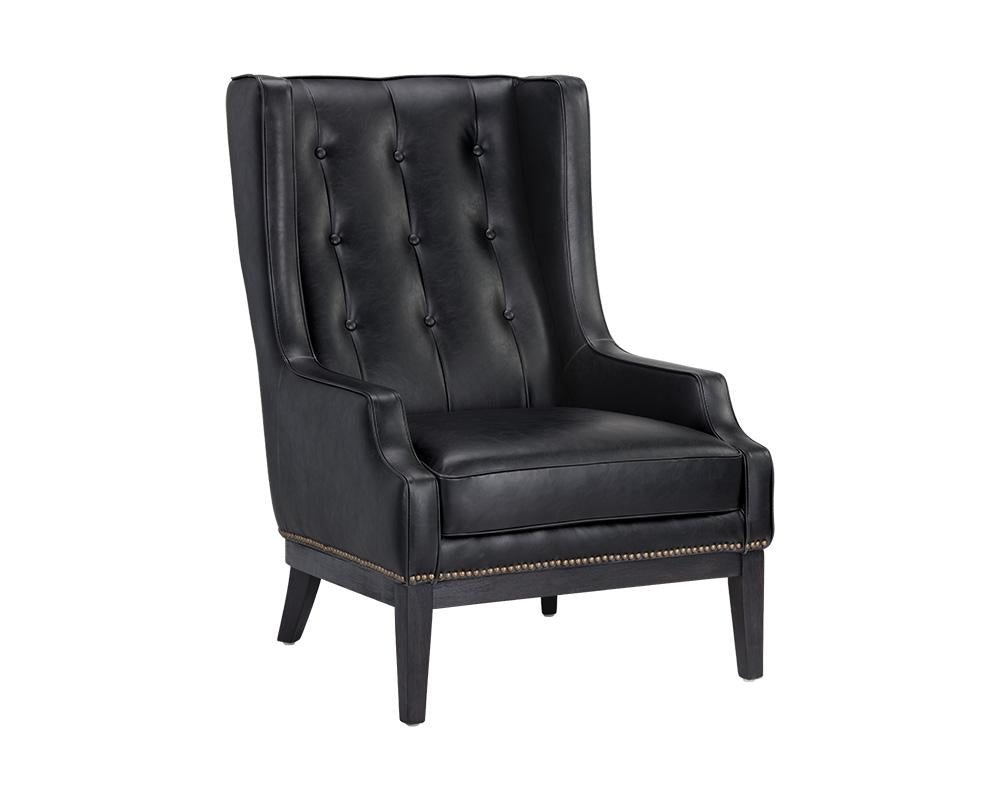 Biblioteca Lounge Chair - Coal Black