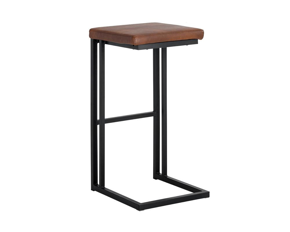 Boone Barstool - Black - Bravo Cognac, Set of 2