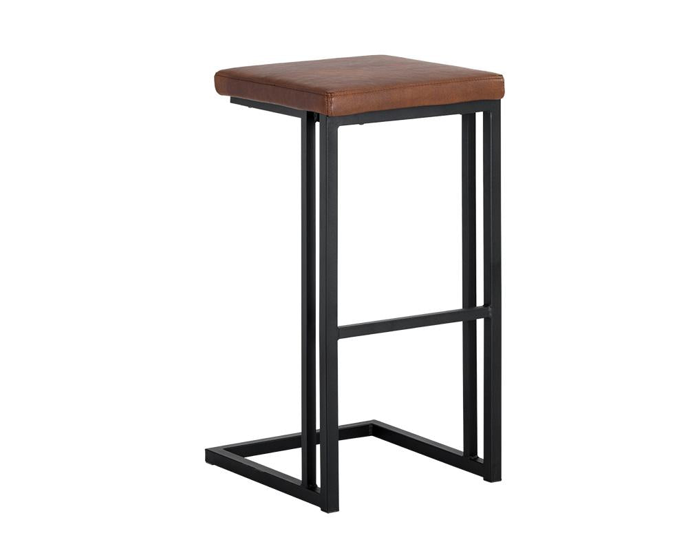 Boone Barstool - Black - Bravo Cognac, Set of 2