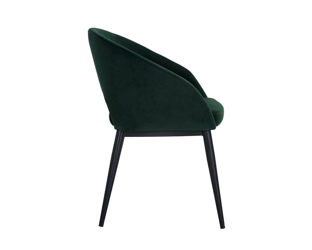 Thatcher Dining Armchair - Black - Deep Green Sky