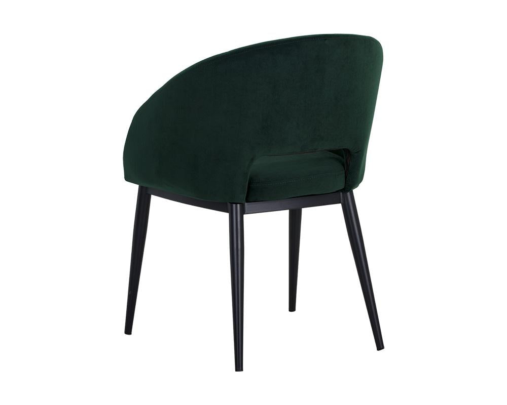 Thatcher Dining Armchair - Black - Deep Green Sky