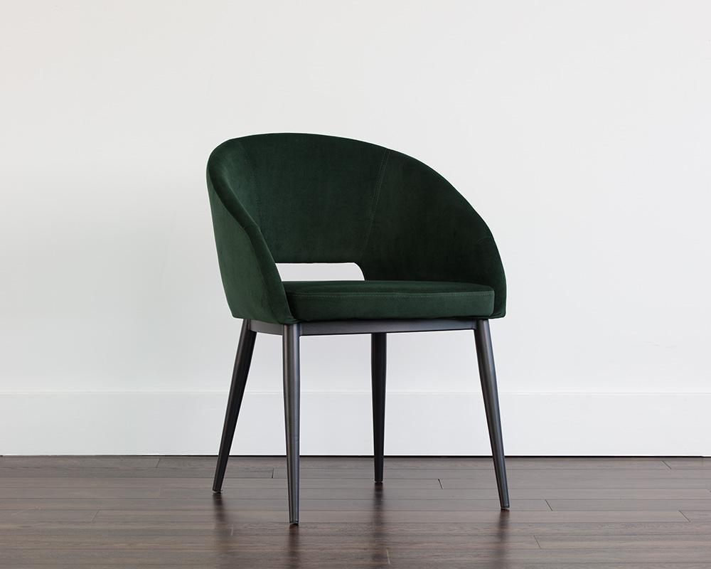 Thatcher Dining Armchair - Black - Deep Green Sky