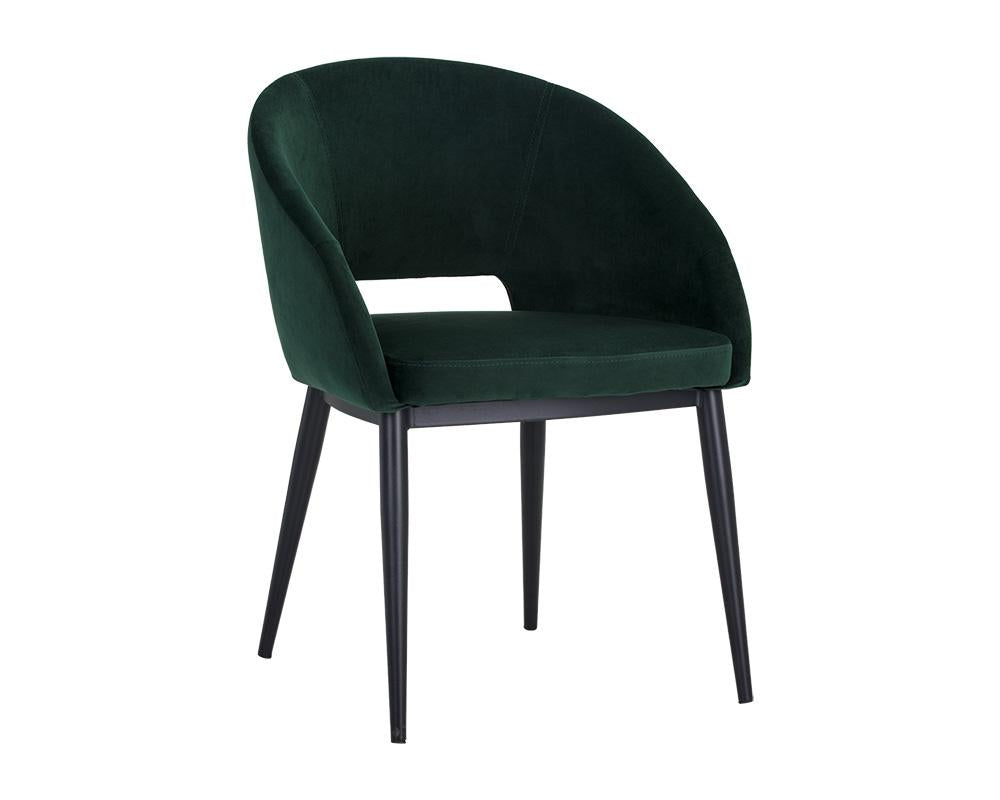 Thatcher Dining Armchair - Black - Deep Green Sky