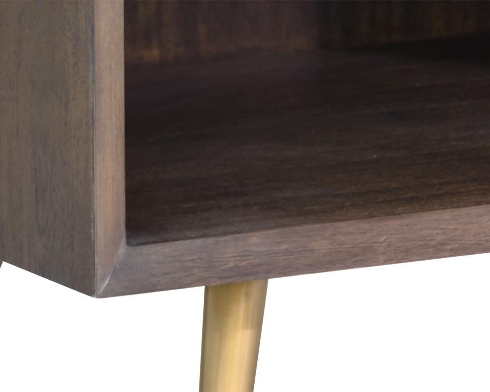 Aniston Nightstand - Dark Mango - Taupe Shagreen