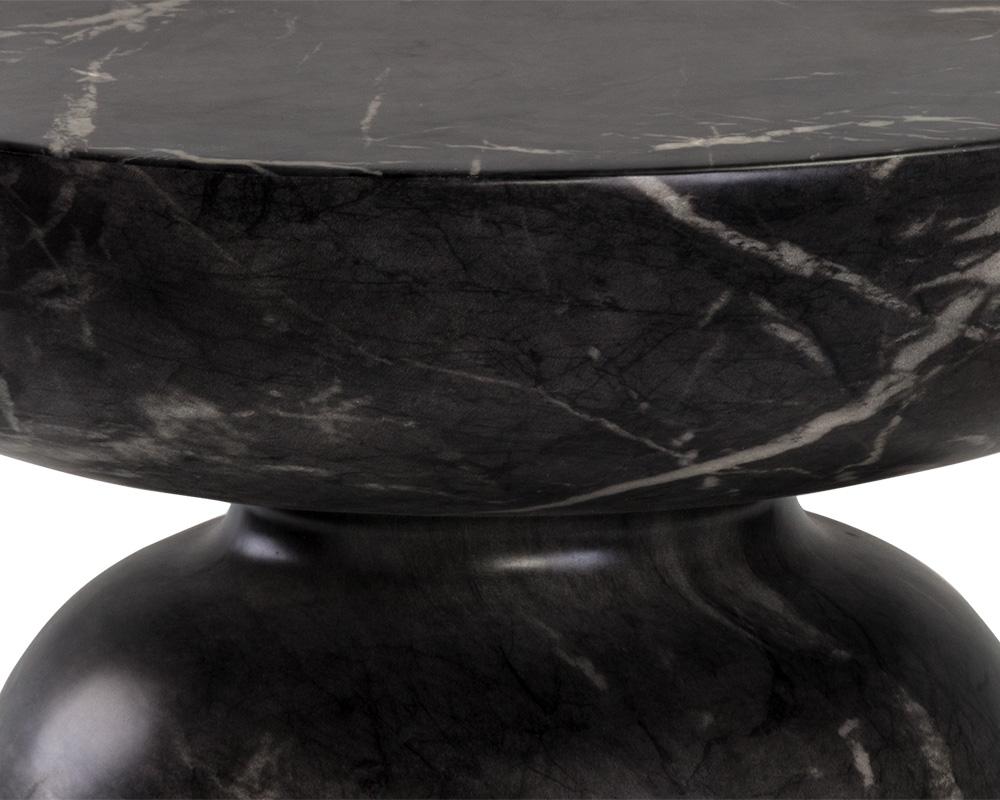 Lucida End Table - Marble Look - Black