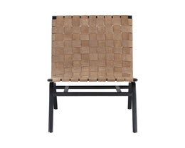 Omari Lounge Chair - Black - Light Tan Leather