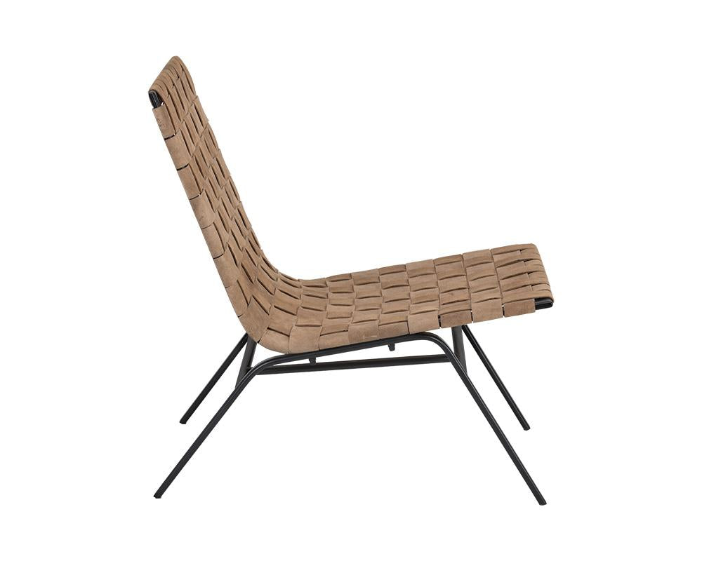 Omari Lounge Chair - Black - Light Tan Leather