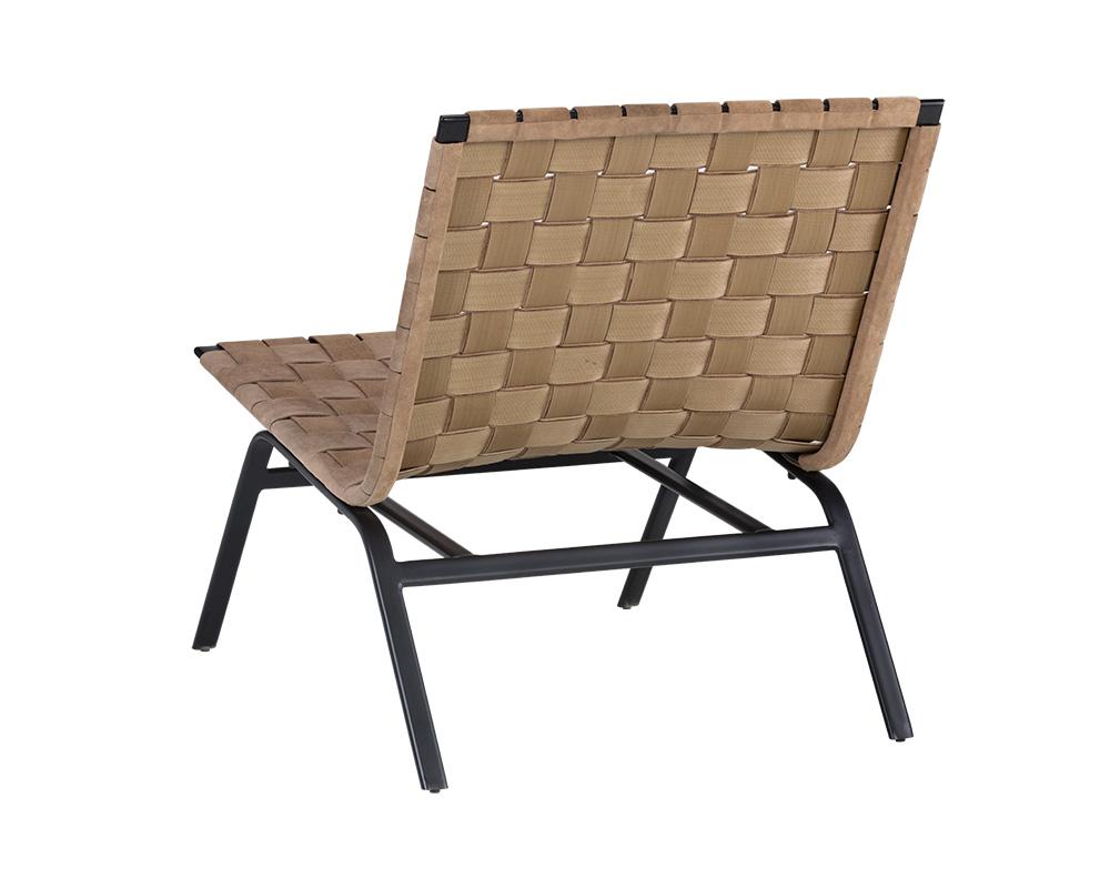 Omari Lounge Chair - Black - Light Tan Leather