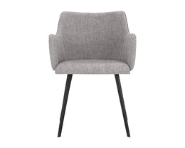 Griffin Dining Armchair - November Grey / Bravo Cognac