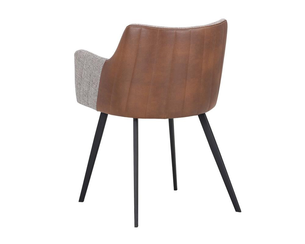 Griffin Dining Armchair - November Grey / Bravo Cognac