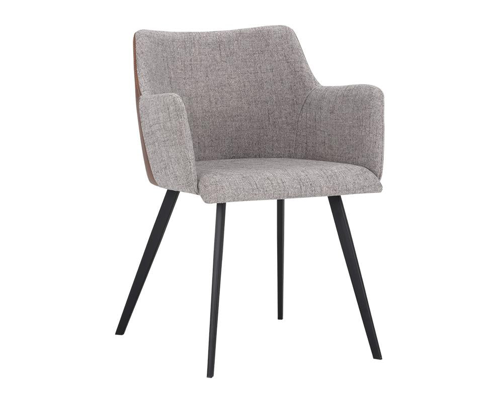 Griffin Dining Armchair - November Grey / Bravo Cognac