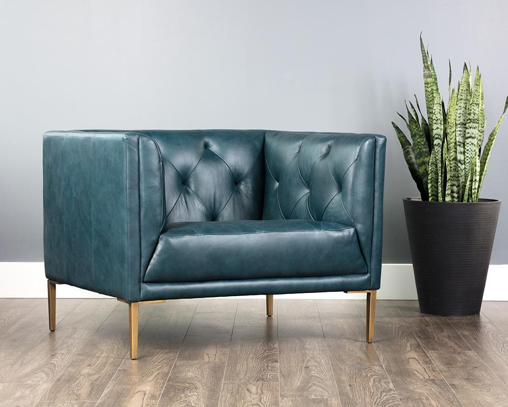 Westin Armchair - Vintage Peacock Leather