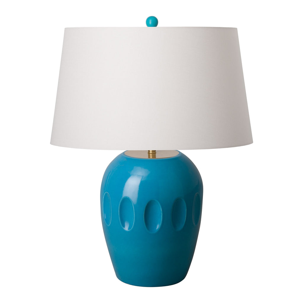 Orion Vase, Turquoise Lamp 27"H