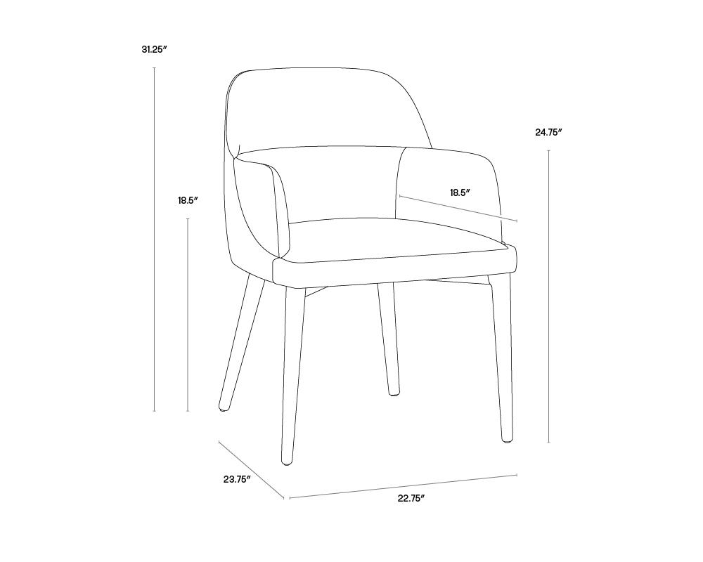 Hagan Dining Armchair - Dillon Cream / Dillon Black